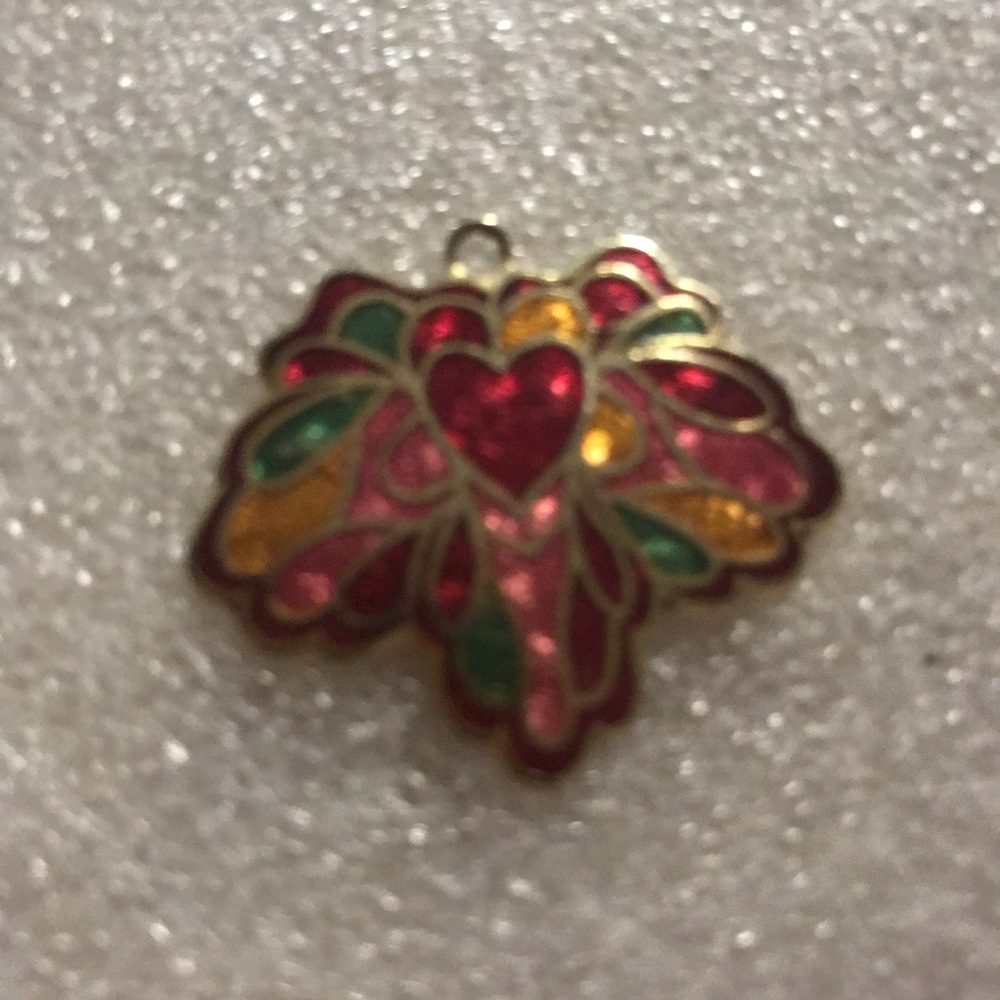 Multicolor Heart Enamel Pendant Charm - Women's Jewelry
